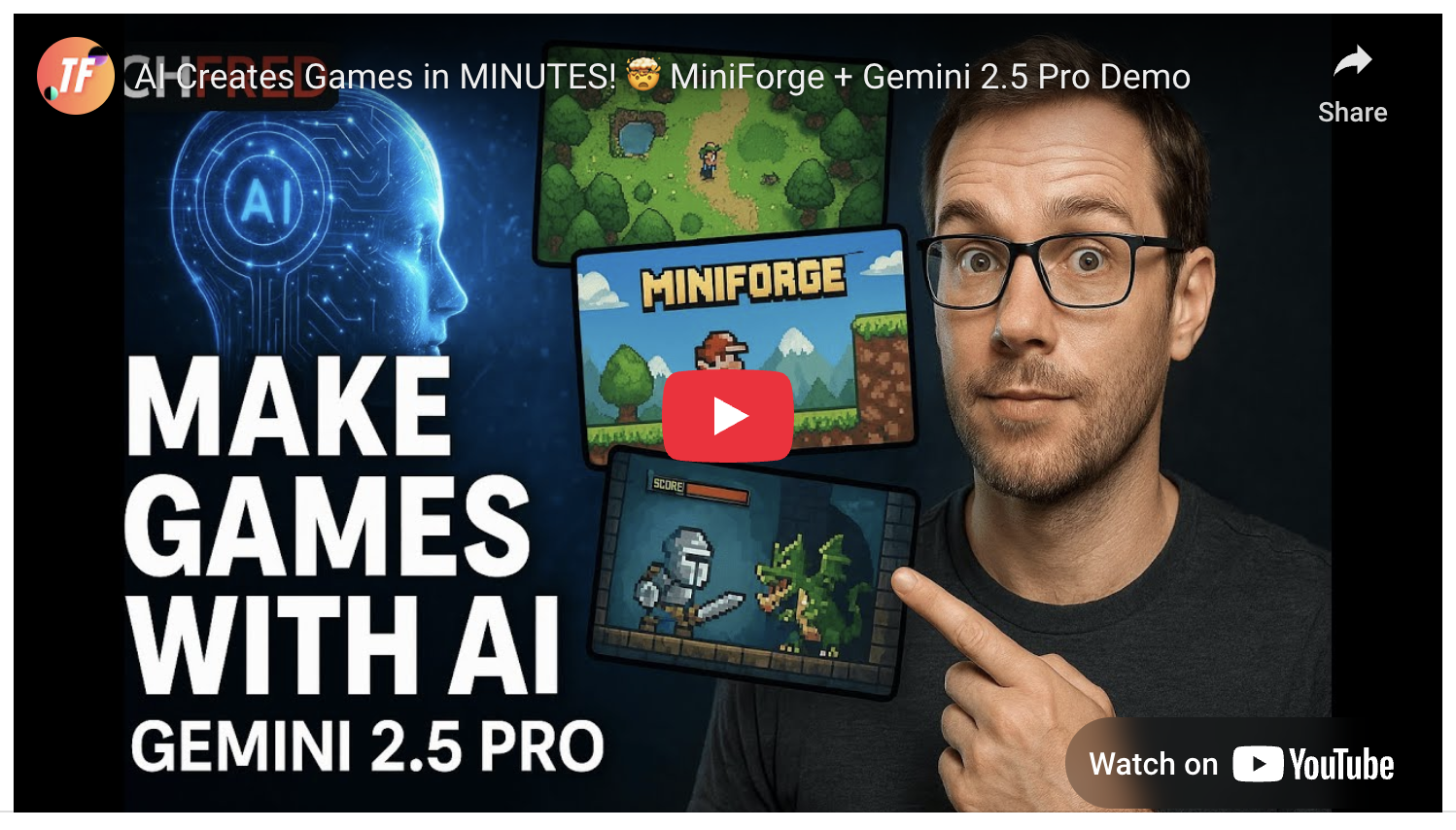 AI Creates Games in MINUTES! 🤯 MiniForge + Gemini 2.5 Pro Demo
