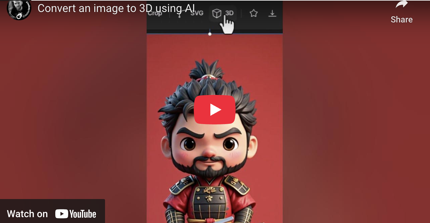 Convert an image to 3D using Ai
